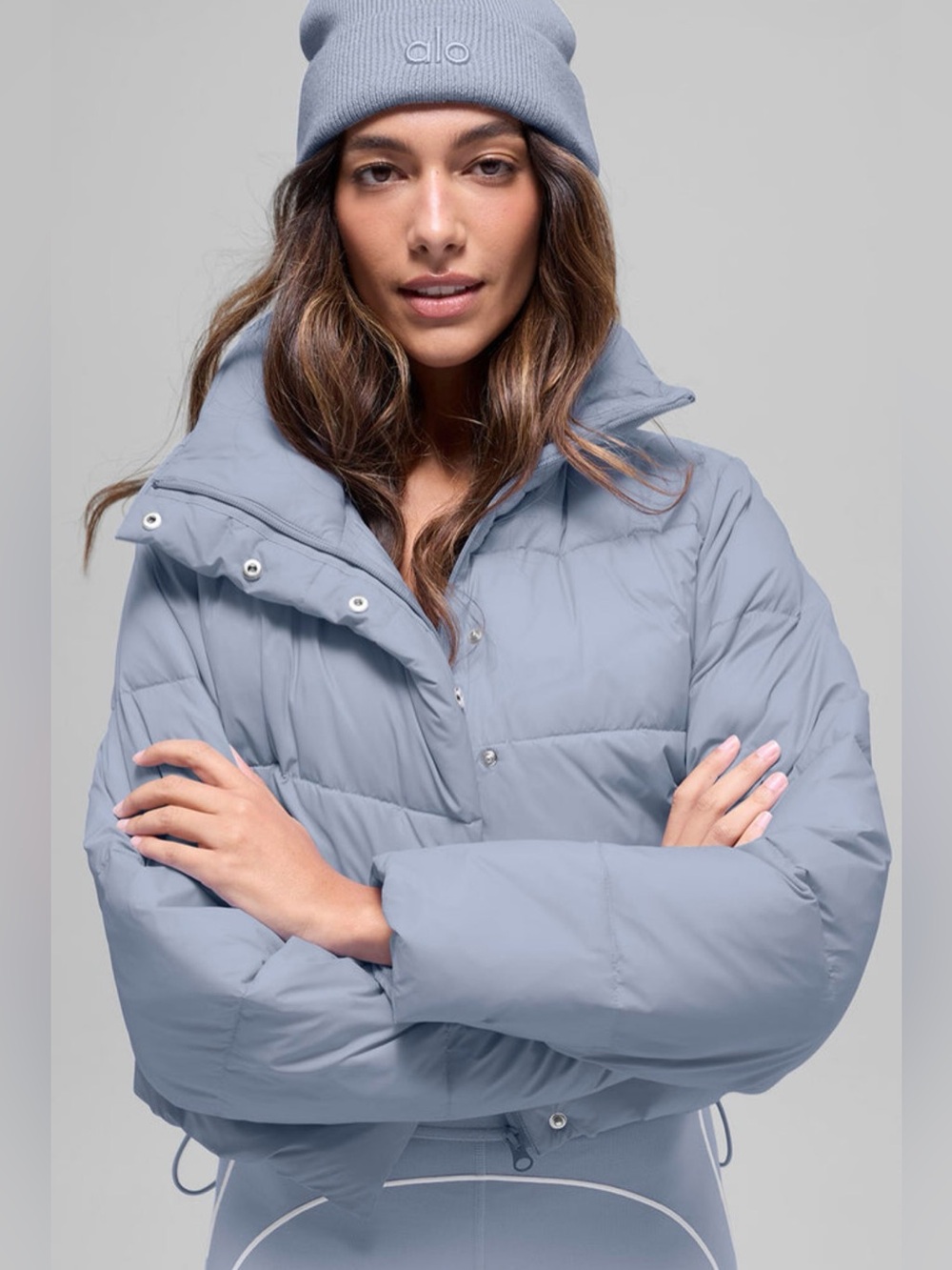 NWT Alo Yoga Gold Rush Puffer Jacket Winter Frost Blue Size S